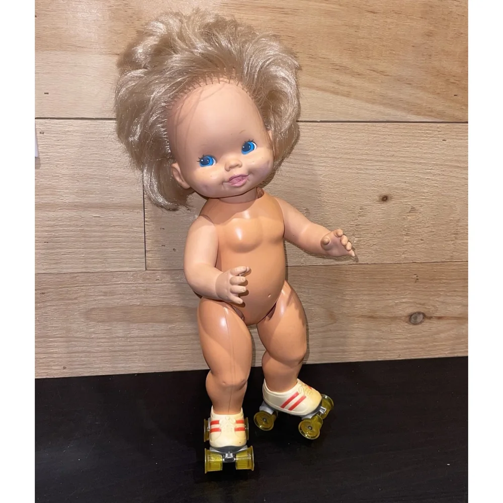 Mattel 1980’s Baby Skates 15”‎ Doll Great Condition - No Clothes - Tested Works!